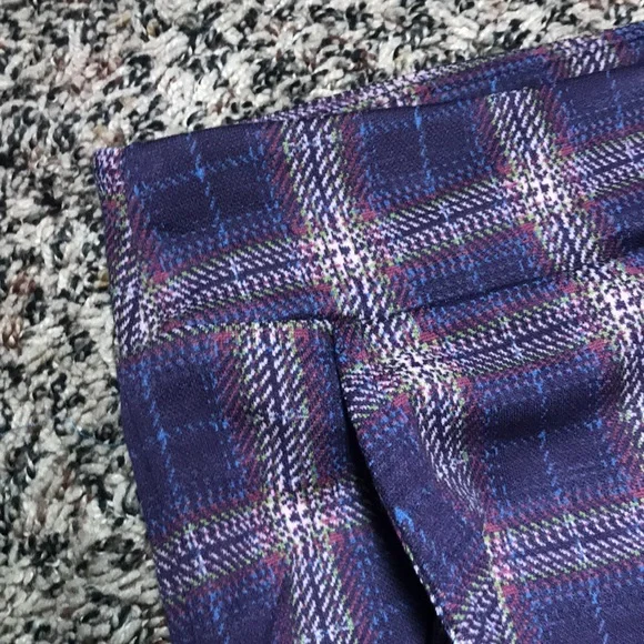 Art Class Vintage Girls Plum Purple Plaid Flared Pants Size XL (14) | NWT - Picture 4 of 7